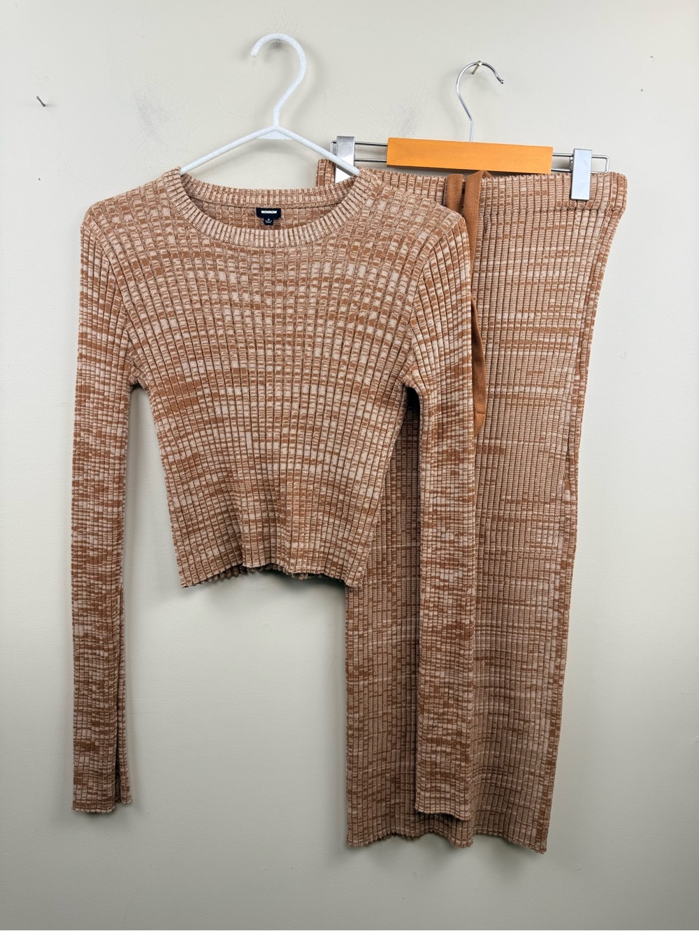 Monrow x revolve cotton blend skirt set small